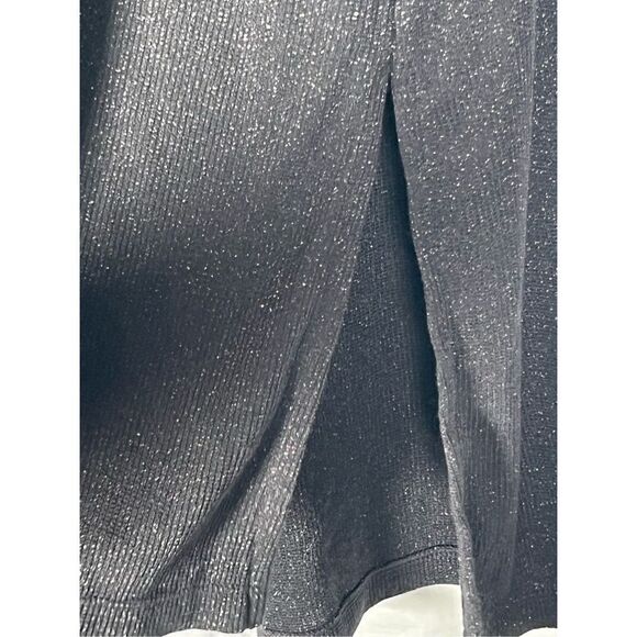 Vanessa Virginia Anthropologie Women's Mock Neck Metallic Tunic Top Blac… - Picture 4 of 12